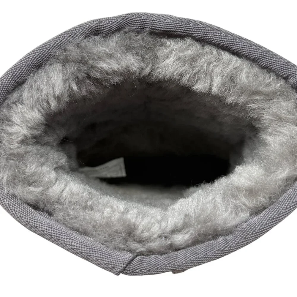 Koolaburra Koola Short By UGG Womens Gray Suede Winter Sheep Fur Boots Boho Sz 5